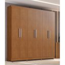 Ver imagem 1 de Guarda Roupa Casal 237x233cm 6 Portas 3 Gavetas Mônaco Marrom/Carvalho Vermontt