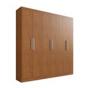 Ver imagem 3 de Guarda Roupa Casal 237x233cm 6 Portas 3 Gavetas Mônaco Marrom/Carvalho Vermontt