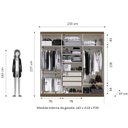 Ver imagem 4 de Guarda Roupa Casal 237x233cm 6 Portas 3 Gavetas Mônaco Marrom/Carvalho Vermontt