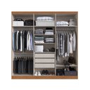 Ver imagem 2 de Guarda Roupa Casal 237x233cm 6 Portas 3 Gavetas Mônaco Marrom/Carvalho Vermontt