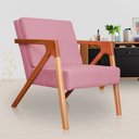 Ver imagem 1 de Poltrona Monalisa Suede Rosa - Vallisa Decor