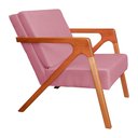 Ver imagem 3 de Poltrona Monalisa Suede Rosa - Vallisa Decor
