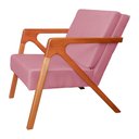 Ver imagem 4 de Poltrona Monalisa Suede Rosa - Vallisa Decor