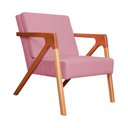 Ver imagem 2 de Poltrona Monalisa Suede Rosa - Vallisa Decor