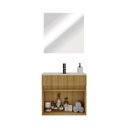 Ver imagem 3 de Conjunto para Banheiro Meca 60cm com Gabinete Cuba e Espelheira C00D62007 Marrom - Ozini Móveis
