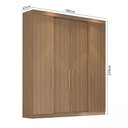 Ver imagem 3 de Guarda Roupa Casal 4 Portas e 4 Gavetas Berlim Nogueira