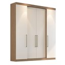 Ver imagem 2 de Guarda Roupa Casal 4 Portas e 4 Gavetas Berlim Nogueira/Off White Marrom