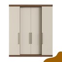 Ver imagem 5 de Guarda Roupa Casal 4 Portas e 4 Gavetas Berlim Nogueira/Off White Marrom
