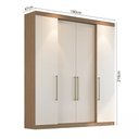 Ver imagem 3 de Guarda Roupa Casal 4 Portas e 4 Gavetas Berlim Nogueira/Off White Marrom