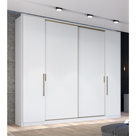 Guarda Roupa Casal 4 Portas 4 Gavetas Amsterdã Branco