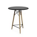 Ver imagem 1 de Mesa Bistrô Redonda Base Madeira Maciça 60Cm Preta Cor: Preto
