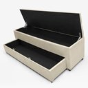 Ver imagem 4 de Recamier Baú para Cama Casal com Gaveta Paris 1,50m Estofado Retro Premium Decorativo Cor Bege