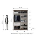 Ver imagem 4 de Guarda Roupa Solteiro 4 Portas 2 Gavetas Paris Marrom/Nogueira/Off White