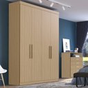 Ver imagem 1 de Guarda Roupa Solteiro 4 Portas 2 Gavetas Paris 