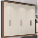 Ver imagem 1 de Guarda Roupa Casal 6 Portas Bélgica Off White/Nogueira