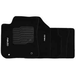 Jogo de Tapete Automotivo Carpete Hb20 2012 à 2019 Soft Logo Bordado Preto 5 Peças S/M SOFT PRETO 5  - 1
