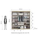 Ver imagem 4 de Guarda Roupa Casal 6 Portas 2 Gavetas Bélgica Marrom/Cedro