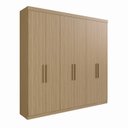 Ver imagem 3 de Guarda Roupa Casal 6 Portas 2 Gavetas Bélgica Marrom/Cedro