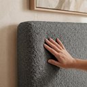 Ver imagem 4 de Cabeceira Painel Suspenso Casal 140 cm Luna Retangular Boucle Cinza Artte