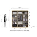 Ver imagem 4 de Guarda Roupa Casal 6 Portas 2 Gavetas Grécia Bege/Cedro