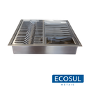 Ver imagem 3 de Calha Gourmet Escorredor Inox Tamanho 40x50 Cm Ecosul