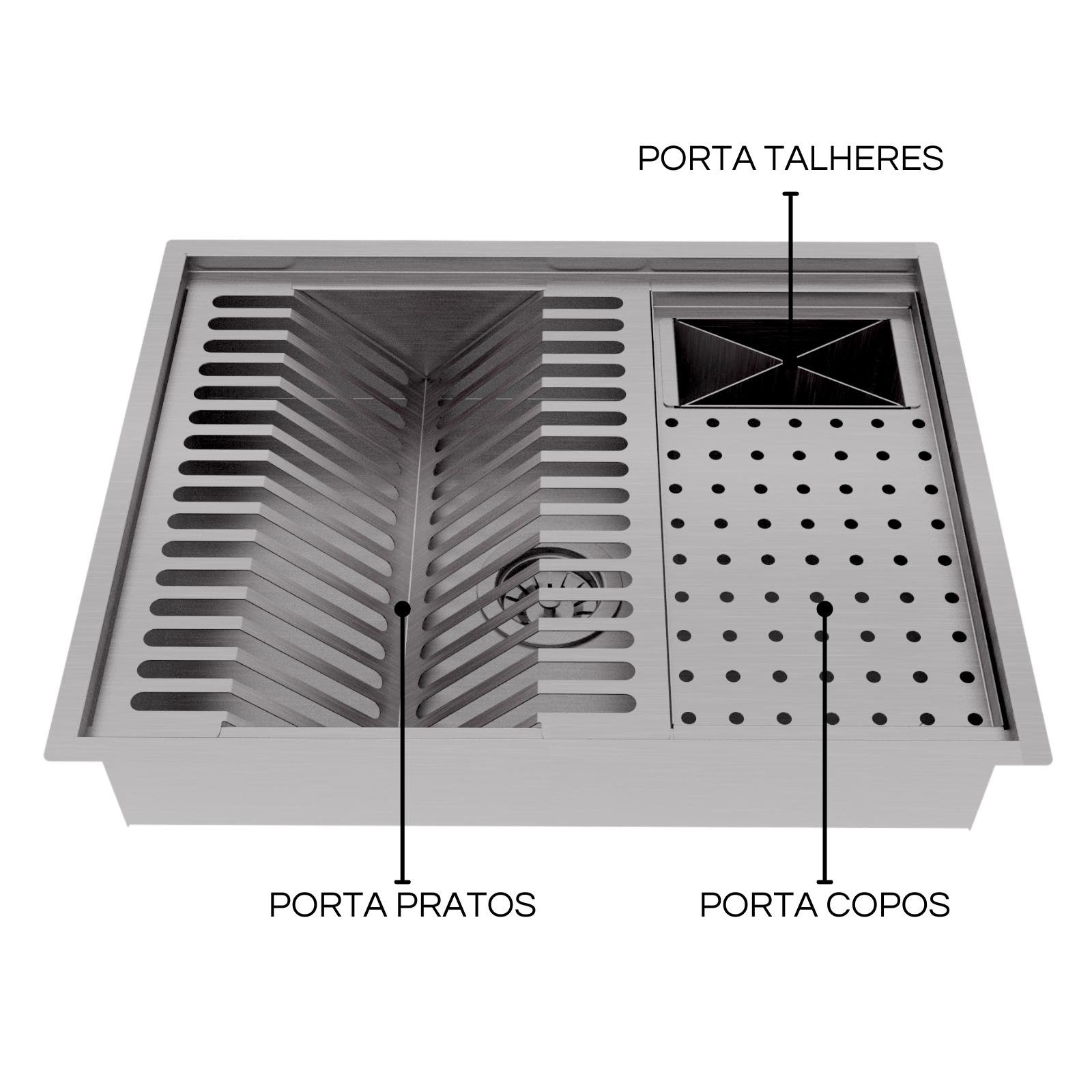 Calha Gourmet Escorredor Inox Tamanho 40x50 Cm Ecosul - 5