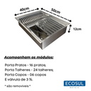 Ver imagem 2 de Calha Gourmet Escorredor Inox Tamanho 40x50 Cm Ecosul