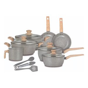 Jogo de Panelas Cerâmica 10 Peças Mable L D Grey Neuhaus