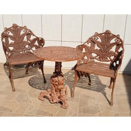 Conjunto de Jardim Casal em Ferro Fundido Pronto Artes - 3