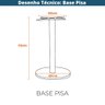 Base de Mesa de Jantar Redonda Pisa Beta Fratini 72 Cm (altura) em Aço Cor Preto com Disco Redondo - 2