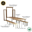 Ver imagem 4 de Conjunto Mesa Dobrável Retrátil de Parede com Bancos 2,75m Noronha