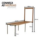 Ver imagem 2 de Conjunto Mesa Dobrável Retrátil de Parede com Bancos 2,75m Noronha