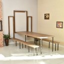 Ver imagem 1 de Conjunto Mesa Dobrável Retrátil de Parede com Bancos 2,75m Noronha