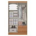 Ver imagem 4 de Guarda-Roupa Solteiro 4 Portas e 2 Gavetas Astro 182 x 120cm Yescasa Marrom Freijó