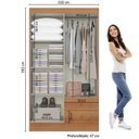 Ver imagem 3 de Guarda-Roupa Solteiro 4 Portas 2 Gavetas Moderno 182x102x47cm Astro Marrom Freijó
