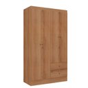 Ver imagem 2 de Guarda-Roupa Solteiro 4 Portas 2 Gavetas Moderno 182x102x47cm Astro Marrom Freijó