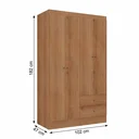 Ver imagem 2 de Guarda-Roupa Solteiro 4 Portas e 2 Gavetas Astro 182 x 120cm Yescasa Marrom Freijó