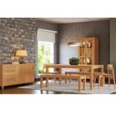 Ver imagem 1 de Conjunto Sala Jantar Nature: Cristaleira, Buffet, Mesa, Banco e Cadeiras Madeira Pinus Rústico Claro