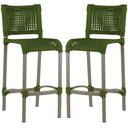 Ver imagem 1 de 2 Banquetas Haiti em Corda Náutica Alumínio Balcão Edícula Cozinha Trama Original