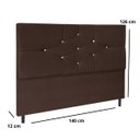 Ver imagem 3 de Cabeceira Cama Casal 140 Cm Virgínia Suede Marrom E-frame