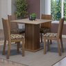 Conjunto Sala de Jantar Mesa Tampo de Madeira 4 Cadeiras Rustic/crema/bege Marrom Samara Madesa - 1