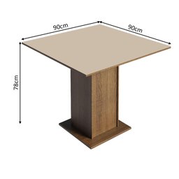 Conjunto Sala de Jantar Mesa Tampo de Madeira 4 Cadeiras Rustic/crema/bege Marrom Samara Madesa - 4