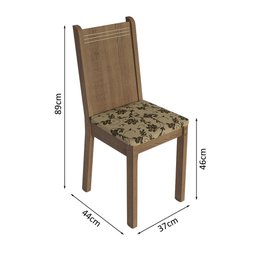 Conjunto Sala de Jantar Mesa Tampo de Madeira 4 Cadeiras Rustic/crema/bege Marrom Samara Madesa - 3