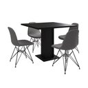 Ver imagem 7 de Mesa Jantar Londres Quadrada Preta 90cm 4 Cadeiras Estofadas Grafite Eames Ferro Preto