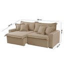 Ver imagem 3 de Sofá Montreal Linho 02 Módulos de 120m B25cm Meu Sofá Online