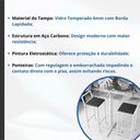Ver imagem 3 de Conjunto Mesa Alta Bar Bistrô Quadrada Vidro 2 Banquetas Imbuia Industrial White Don Castro Decor In