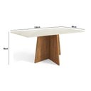 Ver imagem 4 de Mesa de Sala Jantar Lótus + Tampo com Vidro 80x120cm Freijó Off White