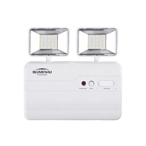 Luminária de Emergência Bloco Autônomo Led Blumenau 2 Faróis 5W Bivolt