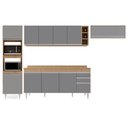 Ver imagem 6 de Armário de Cozinha Modulada 5 Peças CP17 Balcão com Tampo Castanho/Cinza - Lumil Lumil Móveis