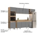 Ver imagem 3 de Armário de Cozinha Modulada 5 Peças CP17 Balcão com Tampo Castanho/Cinza - Lumil Lumil Móveis